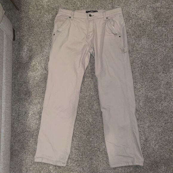 Hollister Carpenter Pants Mens 34x32 Beige tan Epic Flex Stretch Work Utility - Picture 1 of 7